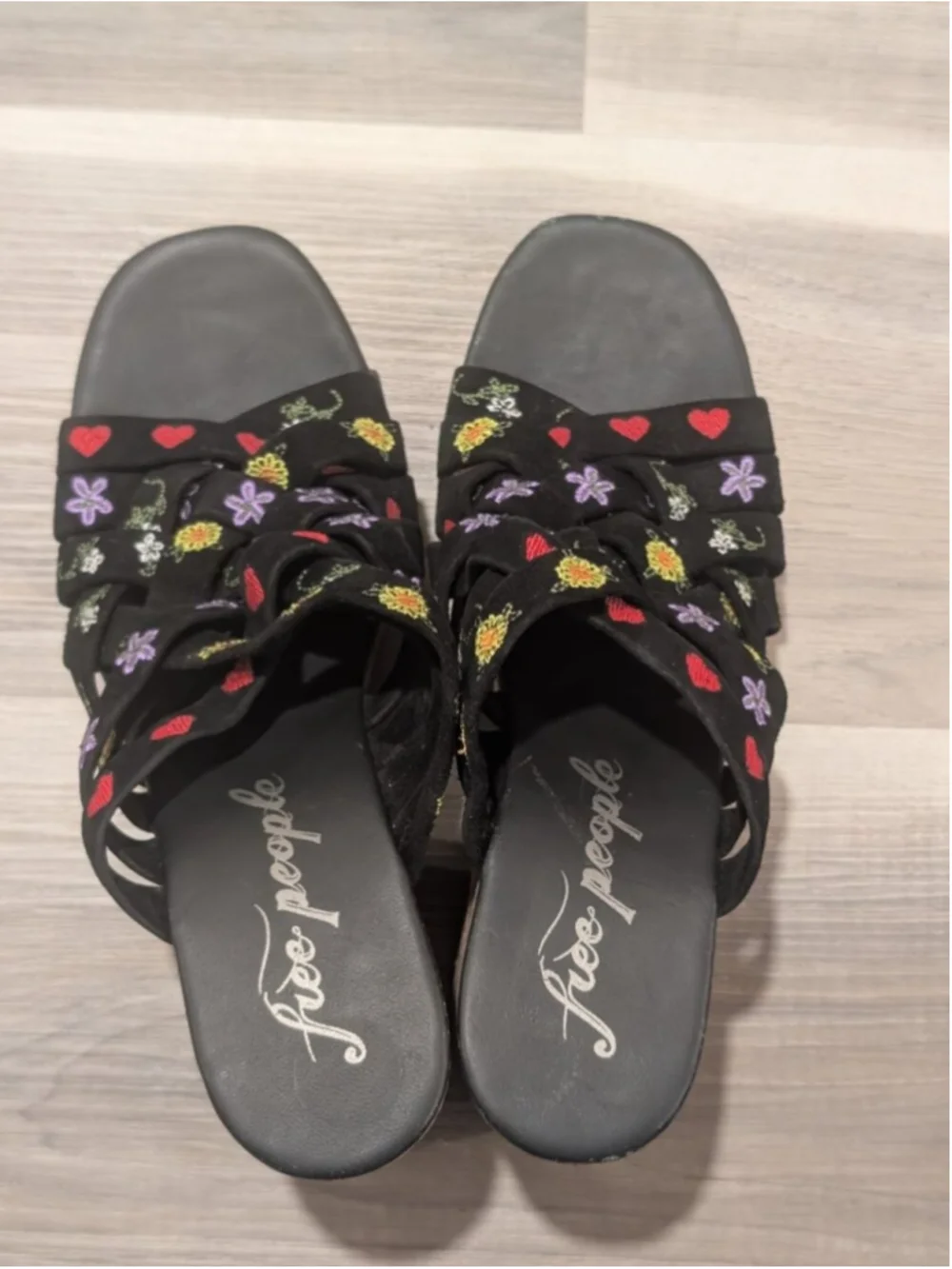 Free People | Lisbon Platform Mules In Black Suede Combo